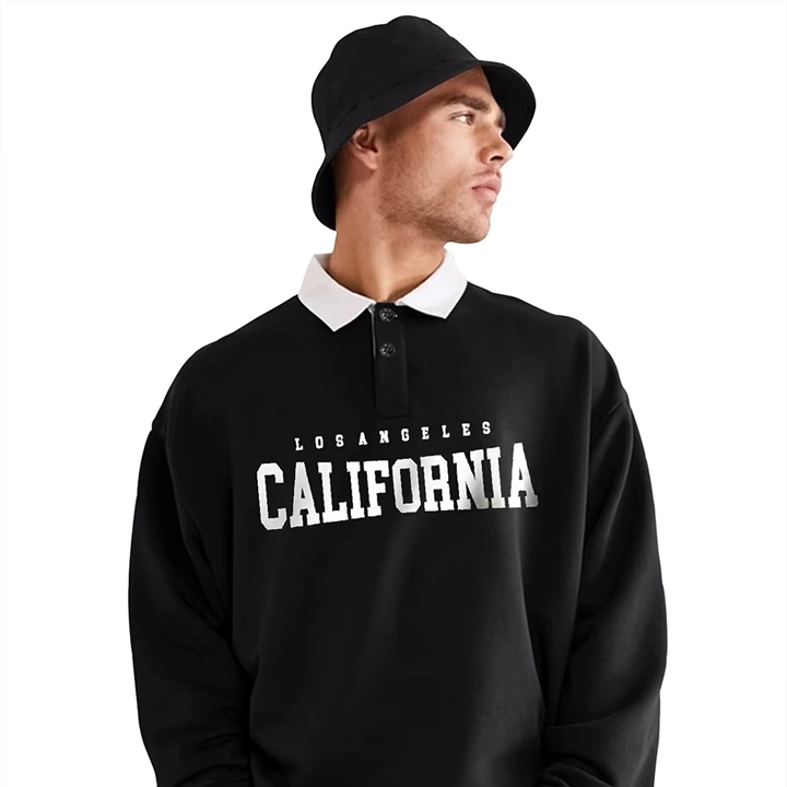 Men Typographic Print Oversized Fit Polo